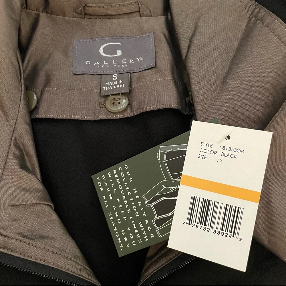 GALLERY Hooded Raincoat with Liner Black - Picture 8 of 12